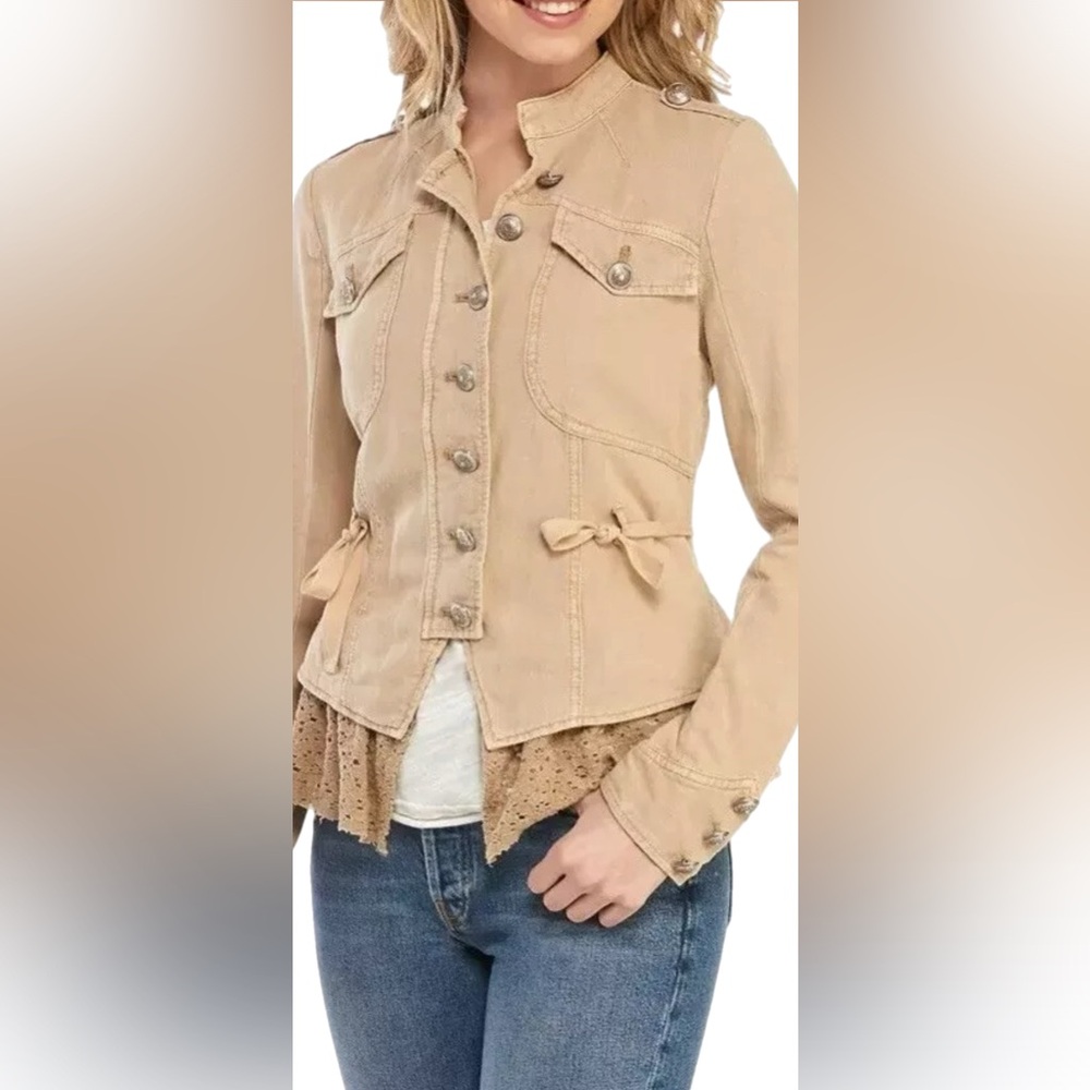 Free People Emilia Military-Inspired Jacket Size Large. NWT.  Sold Out Style.